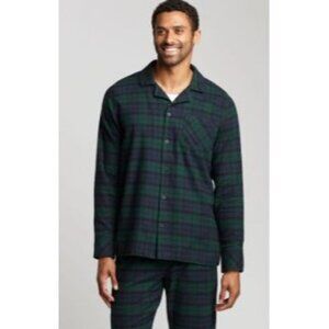 Pendleton Flannel Plaid Pajama Top Size Small Cotton Button Up Blue Green NWT $9